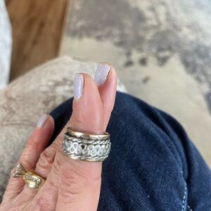 Sterling silver 14k spinner Band Ring